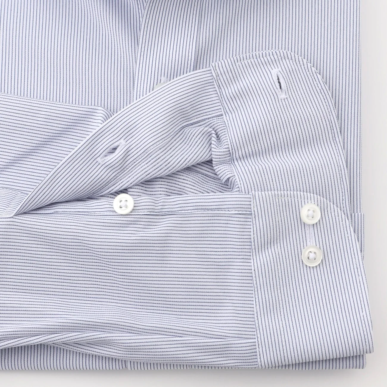 Super Non-Iron Stretch Stripe Cutaway Shirt - Navy - Image 7