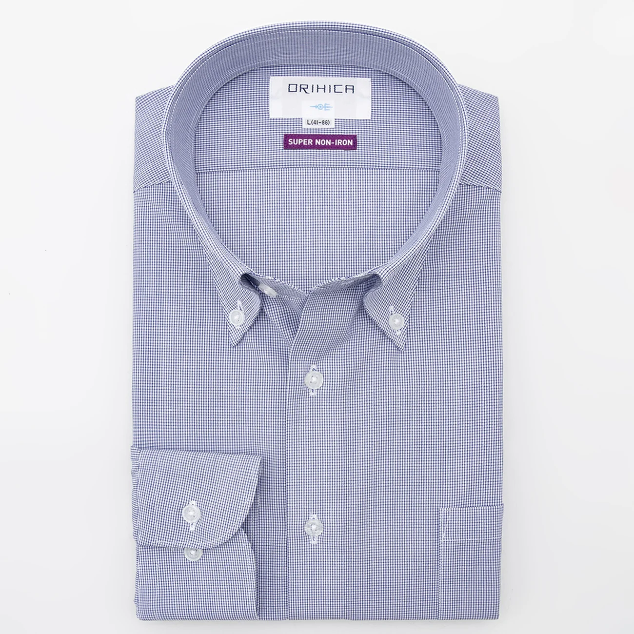 Super Non-Iron Button-Down Shirt - Navy - Image 4