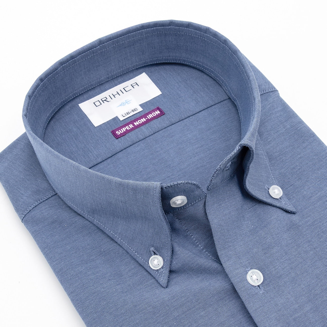 Super Non-Iron Button-Down Shirt - Navy - Image 3