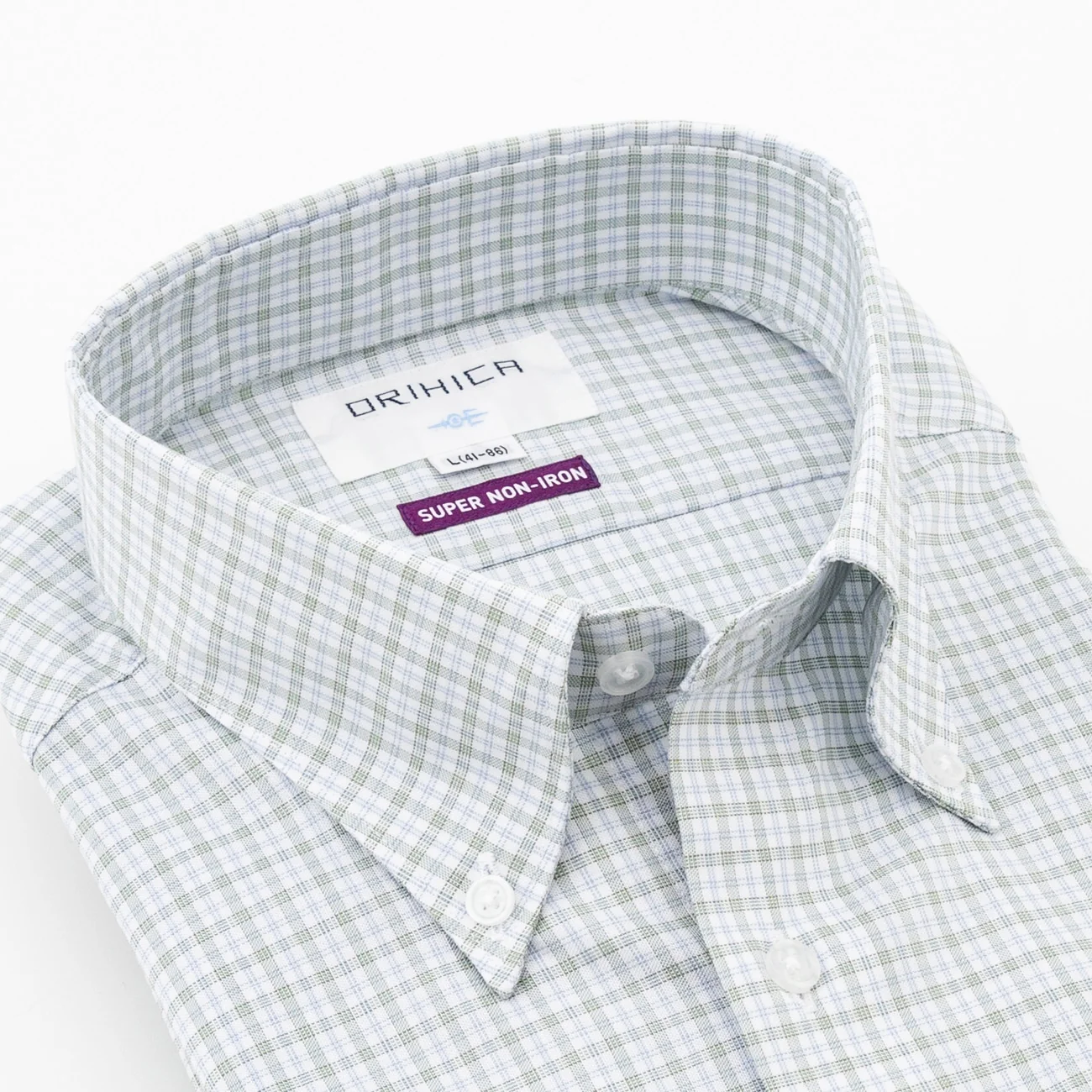 Super Non-Iron Check Button-Down Shirt - Mint - Image 3