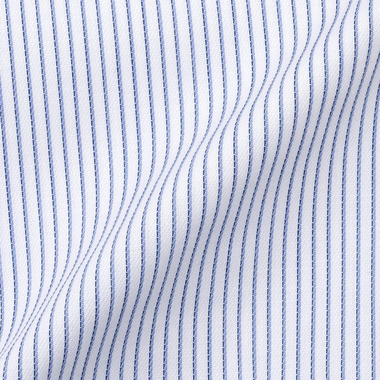 Super Non-Iron Stripe Spread Collar Shirt - Blue - Image 5