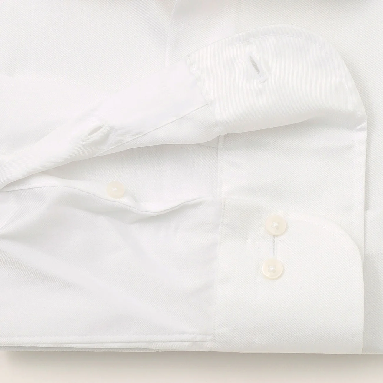 LUXE Line Cotton Spread Collar Shirt - White - Image 6