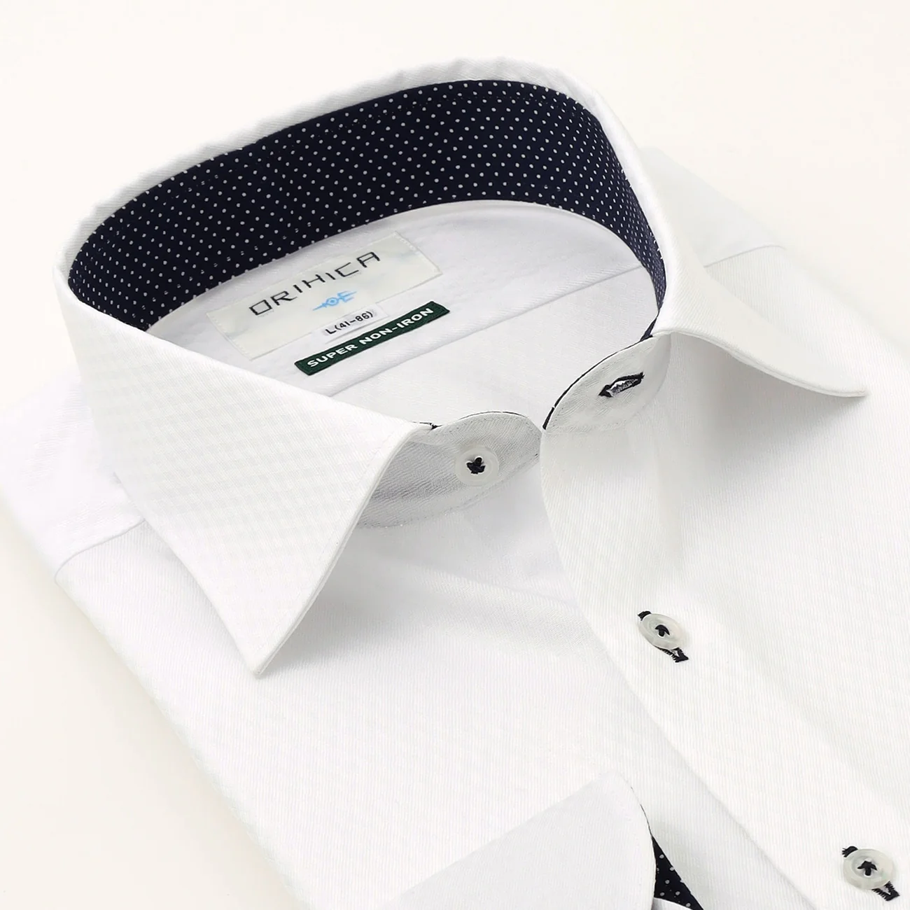 Super Non-Iron Cotton Spread Collar Shirt - White - Image 6