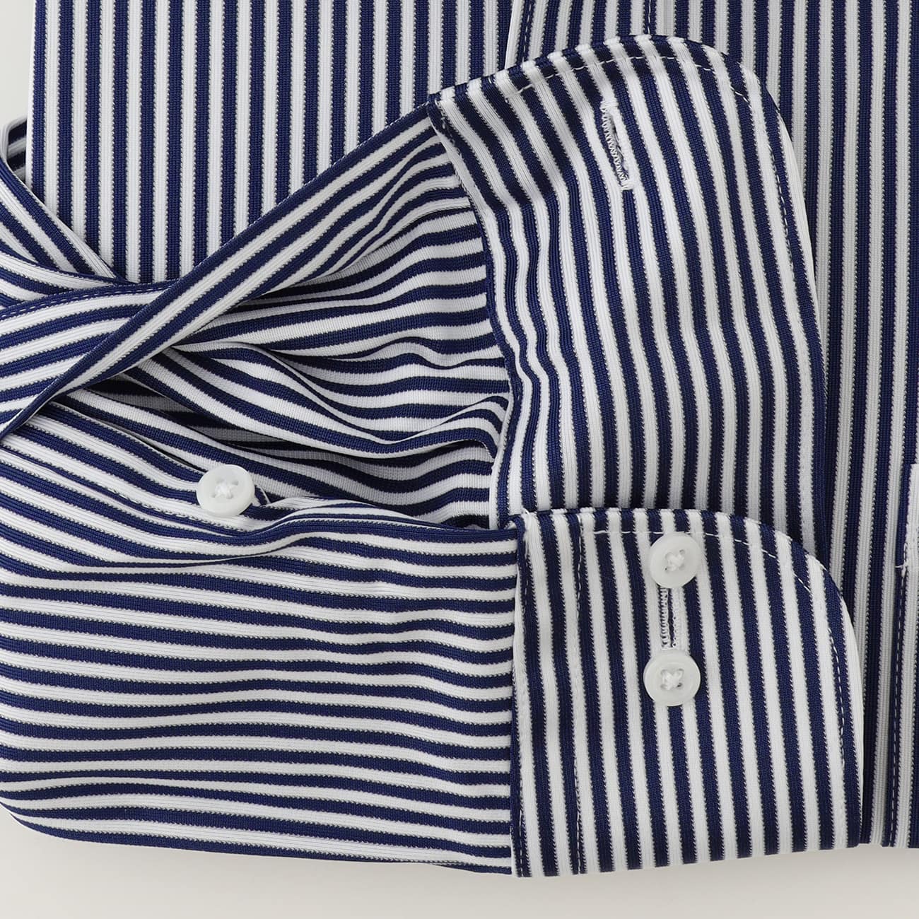 Super Non-Iron Stretch Stripe Spread Collar Shirt - Navy - Image 4