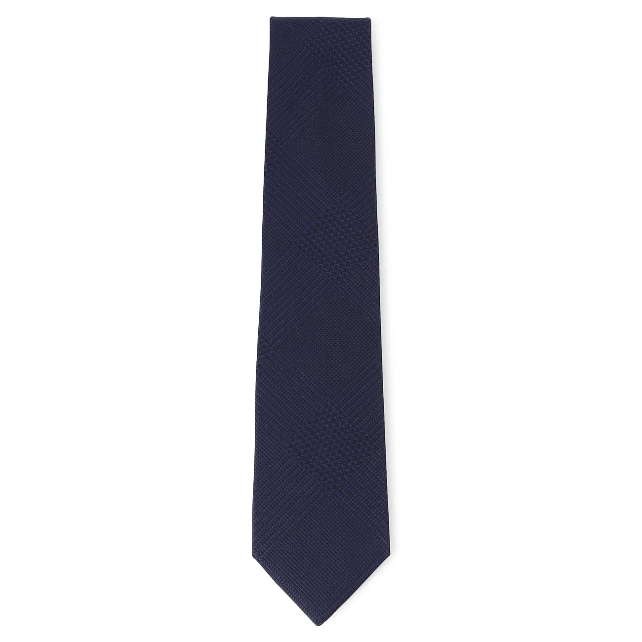 Made in Japan LUXE Line Glen Plaid Silk Tie - Navy - Image 2