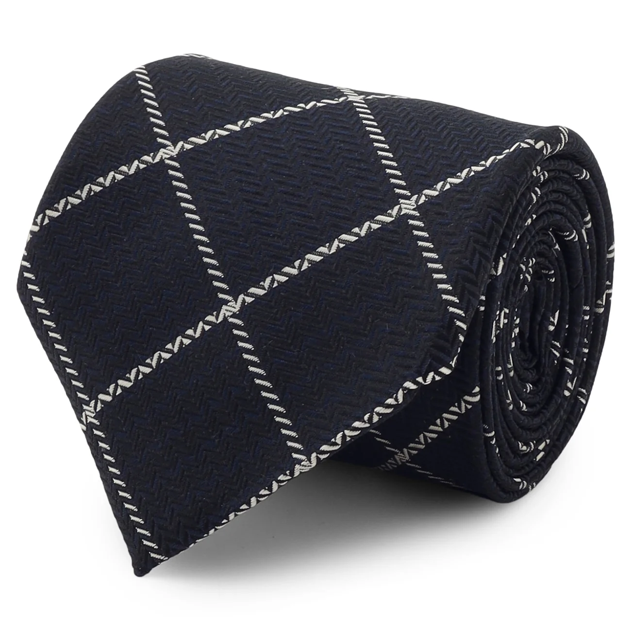 TIE YOUR TIE × ORIHICA: Check Silk Tie - Navy