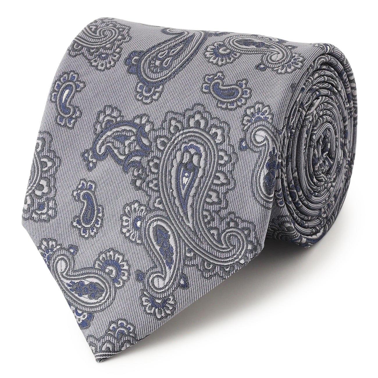 TIE YOUR TIE × ORIHICA: Paisley Silk Tie - Gray