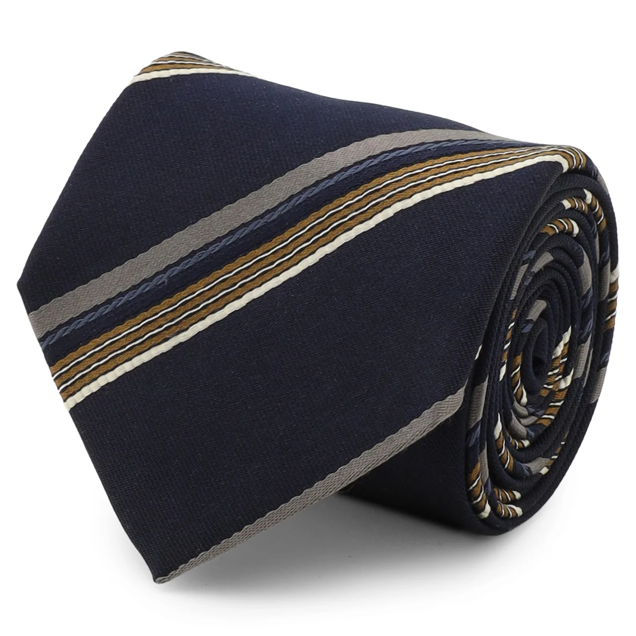 TIE YOUR TIE × ORIHICA: Stripe Silk Tie - Navy