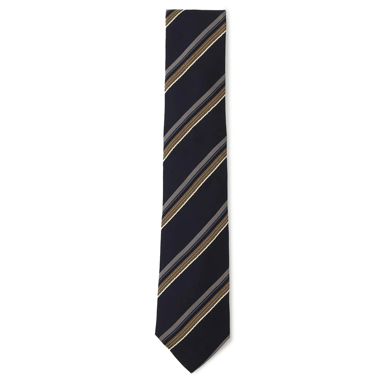 TIE YOUR TIE × ORIHICA: Stripe Silk Tie - Navy - Image 2