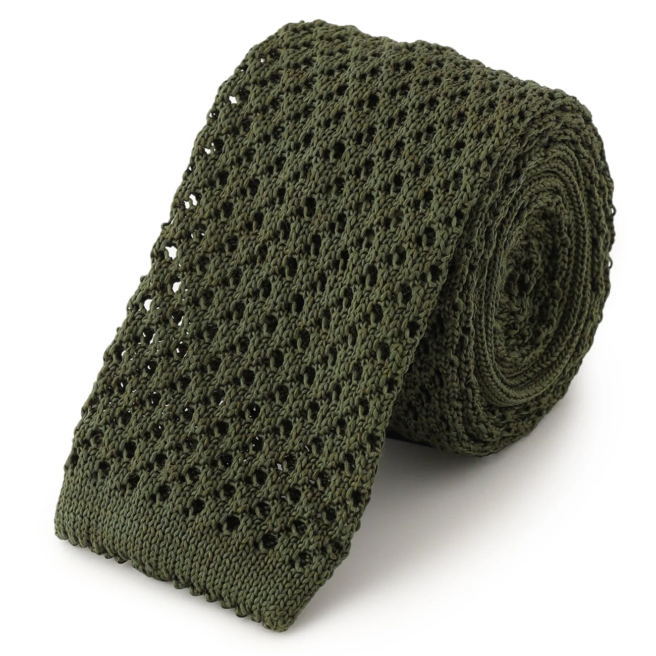 Solid Knit Tie - Green