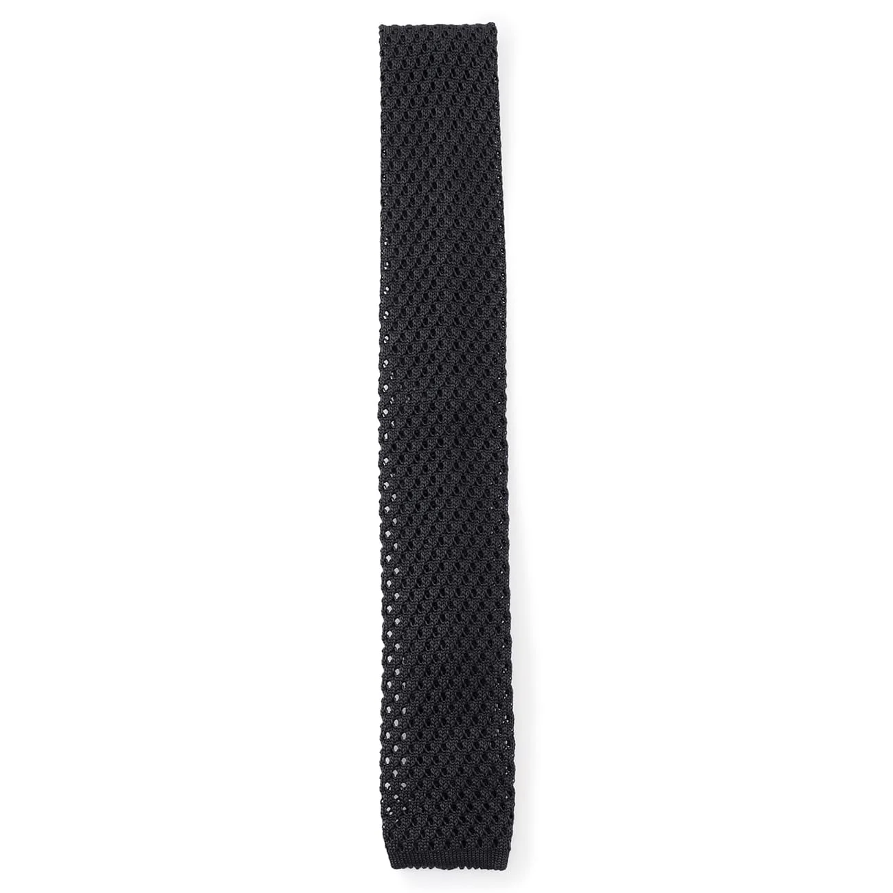 Solid Knit Tie - Gray - Image 2