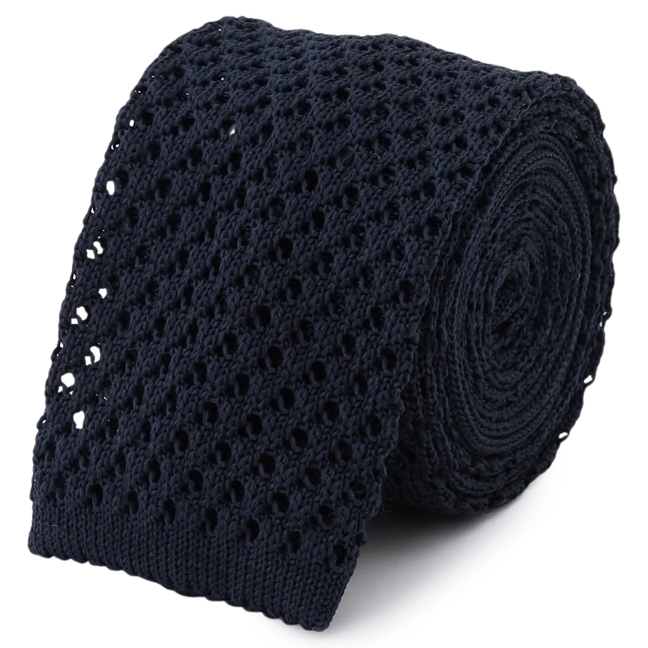 Solid Knit Tie - Navy