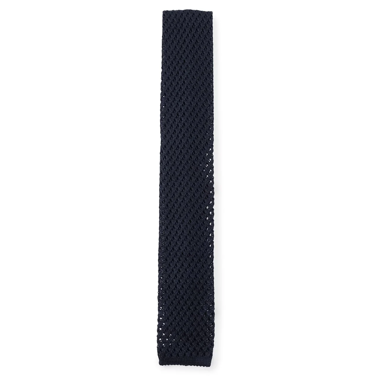 Solid Knit Tie - Navy - Image 2