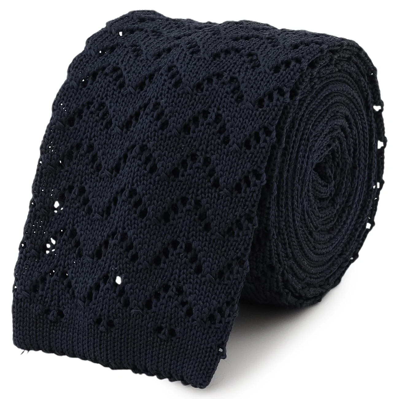 Solid Knit Tie - Navy