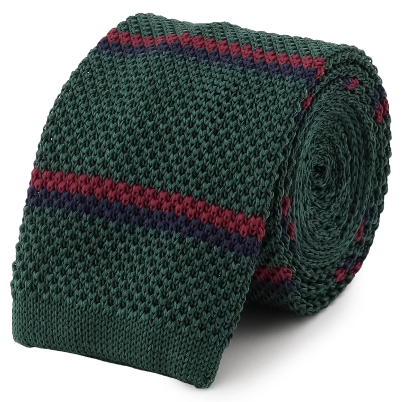 Stripe Knit Tie - Green