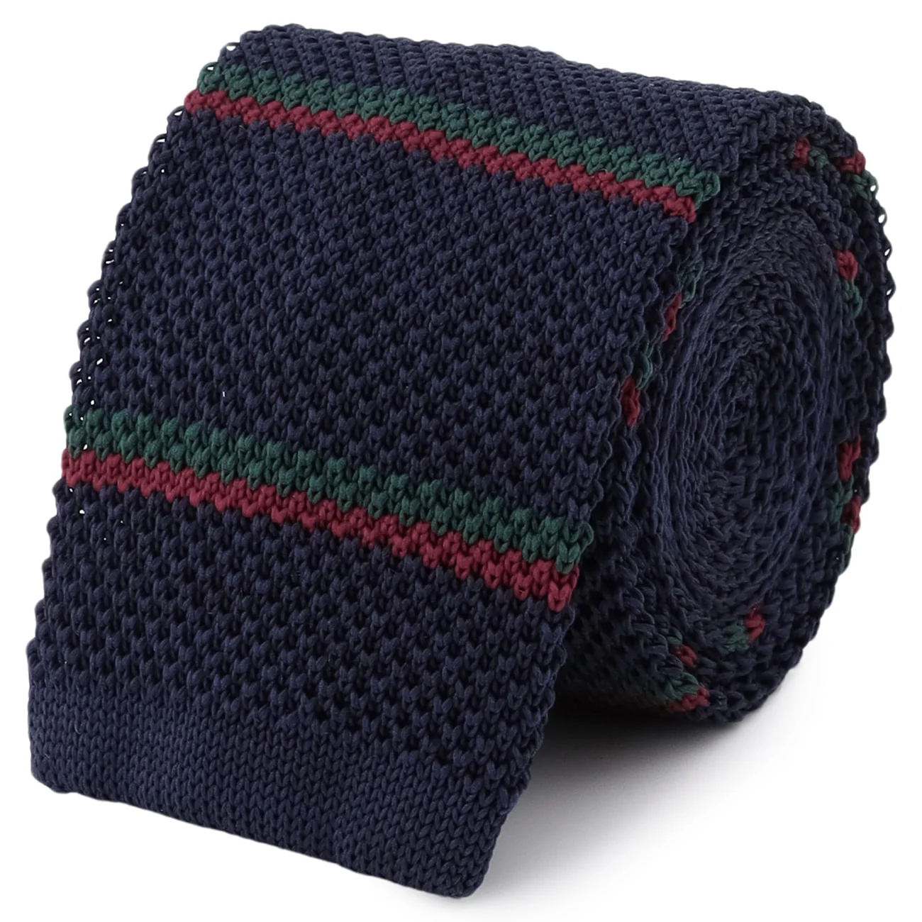 Stripe Knit Tie - Navy