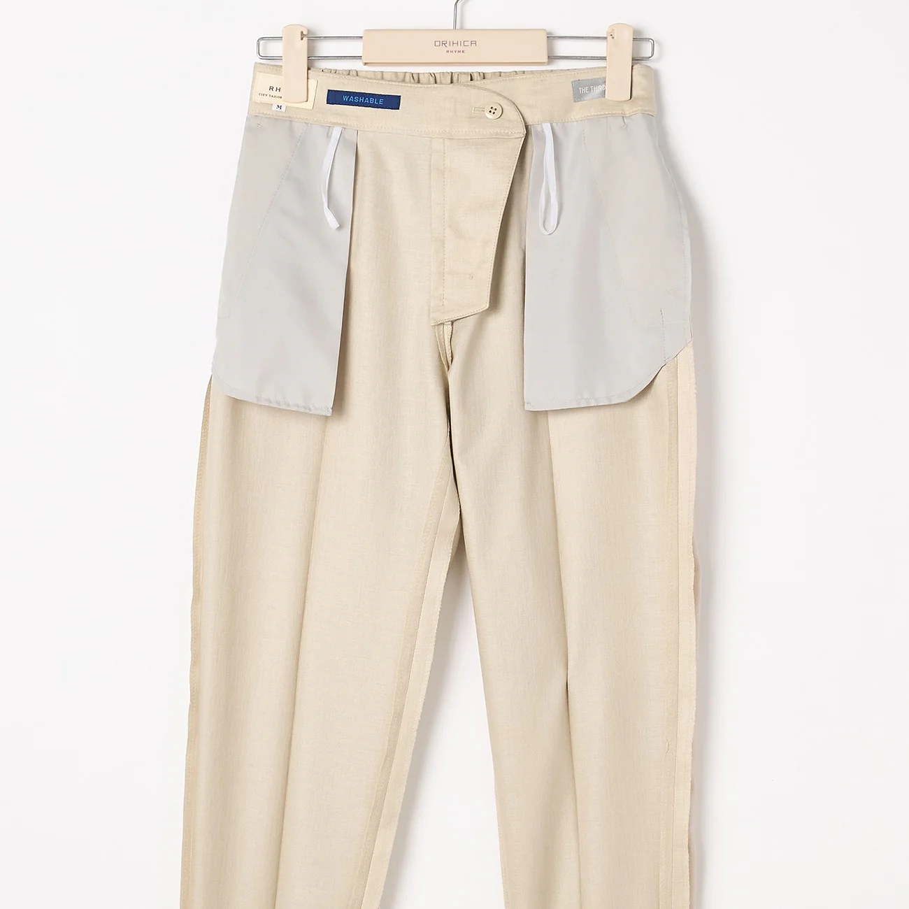 THE THIRD SUITS Linen-like Cropped Pants - Beige - Image 4