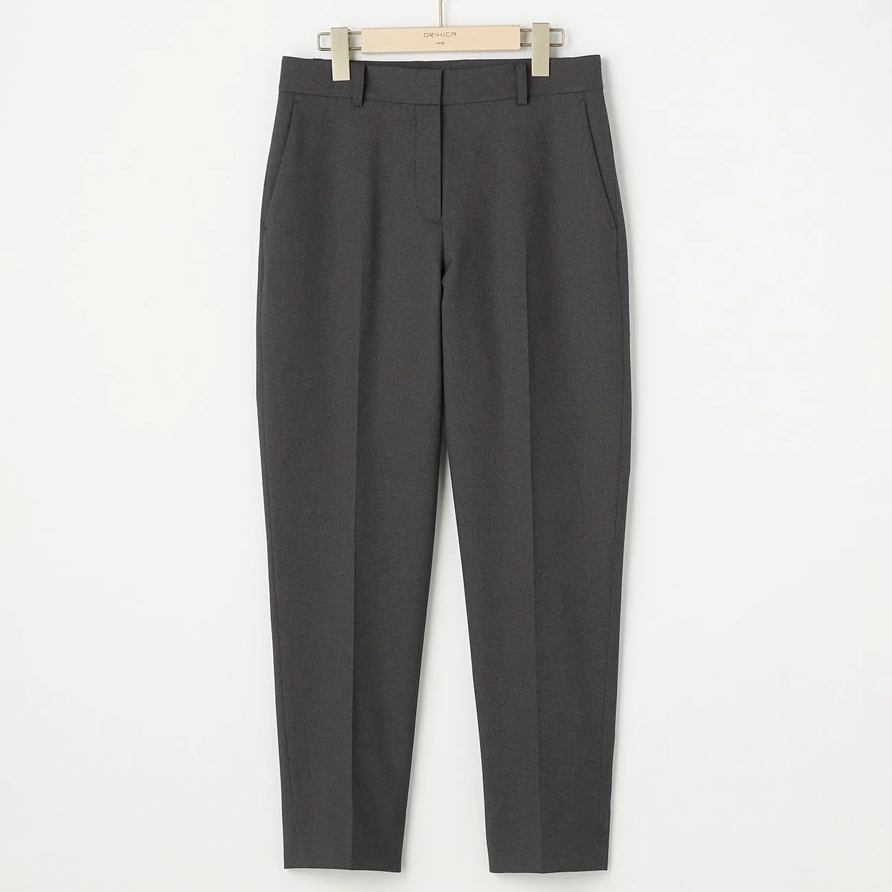 Washable Stretch Shark Skin Cropped Suit Pants - Medium Gray - Image 5