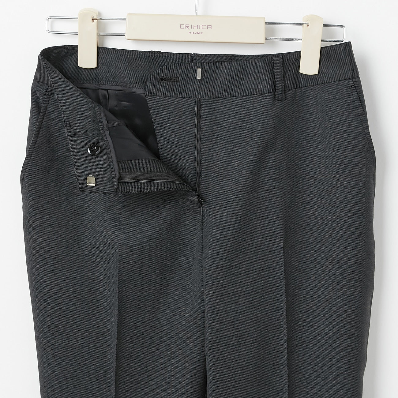 LUXE Line REDA Textured Wool Tapered Pants - Charcoal Gray - Image 5