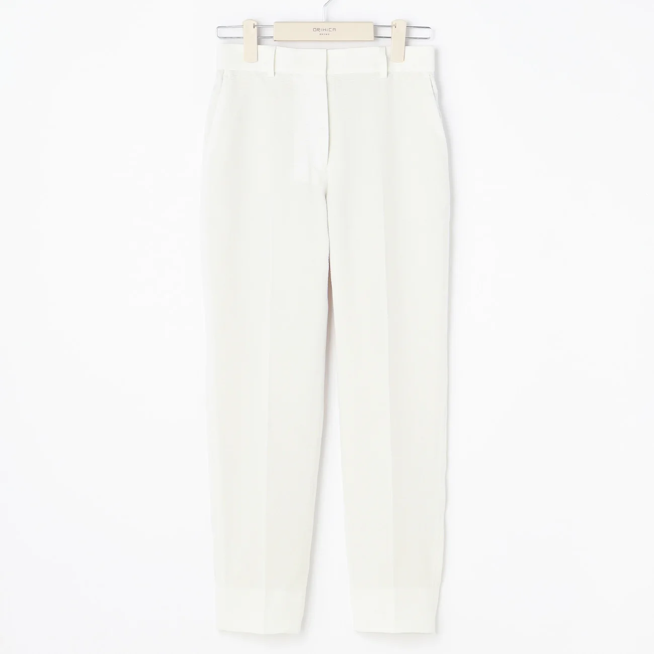 THE THIRD SUITS Seersucker Cropped Pants - White