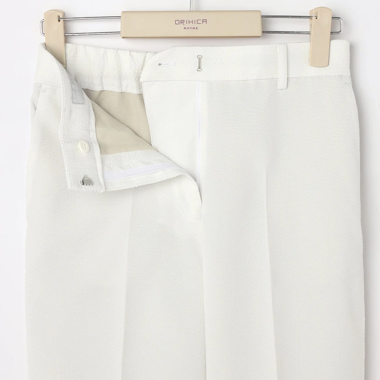 THE THIRD SUITS Seersucker Cropped Pants - White - Image 2