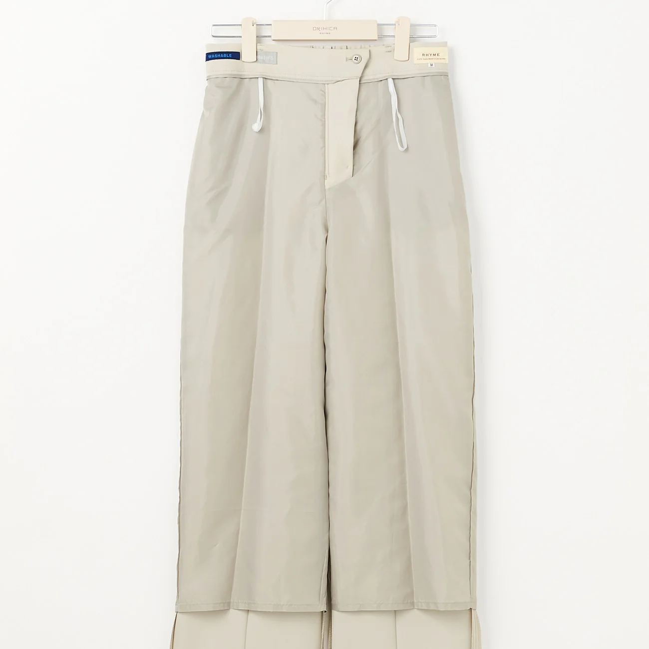 THE THIRD SUITS Double Cloth Wide Pants - Beige - Image 6