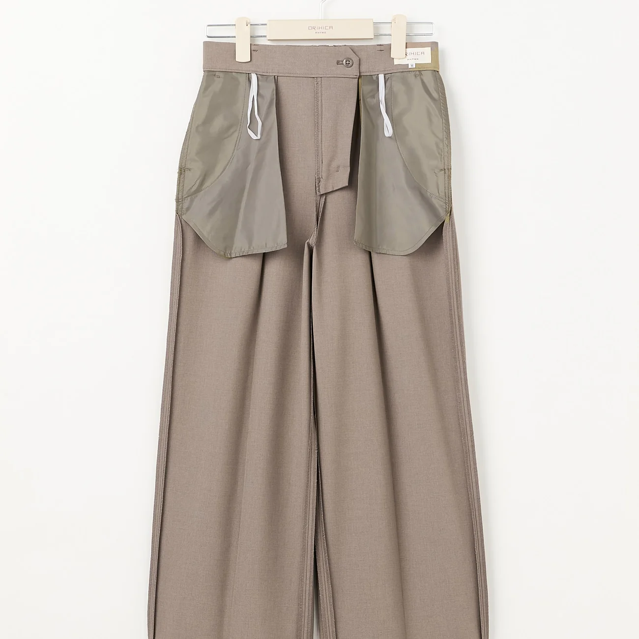 Flamingo Pleated Wide Pants - Beige - Image 13