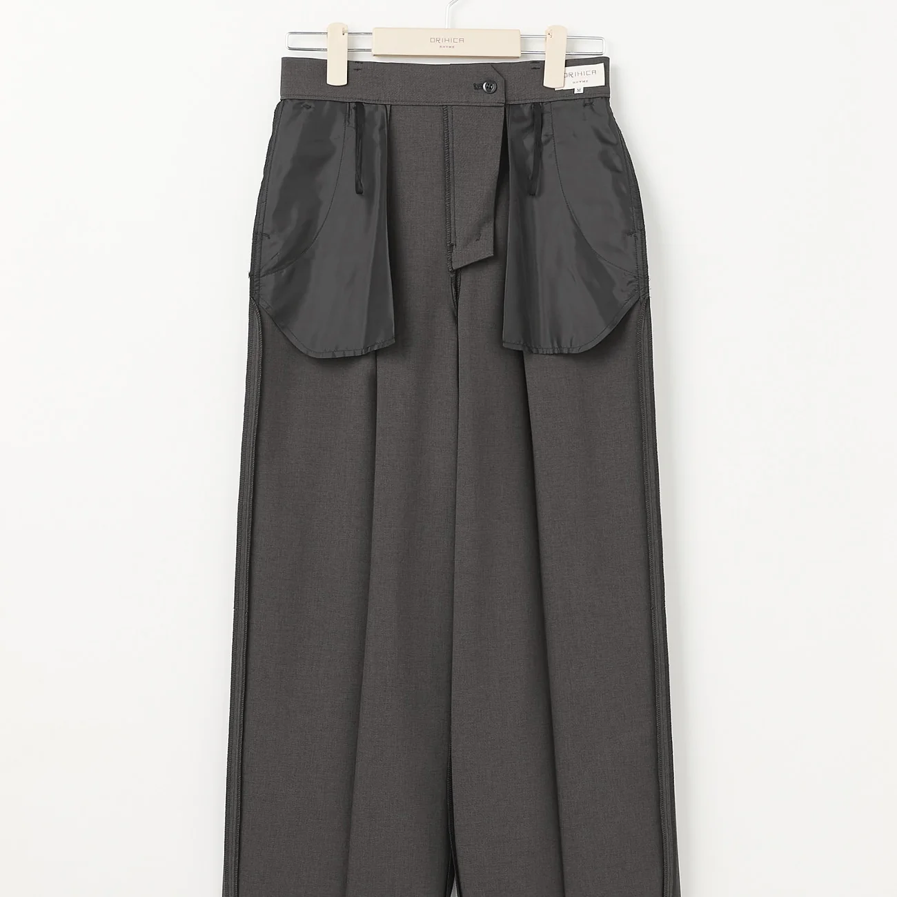 Flamingo Pleated Wide Pants - Medium Gray - Image 10