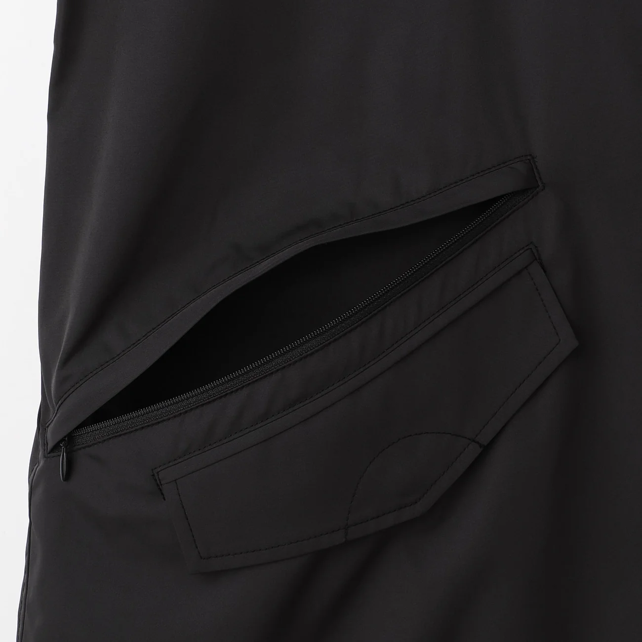 Water-Repellent Packable Hooded Coat - Black - Image 8