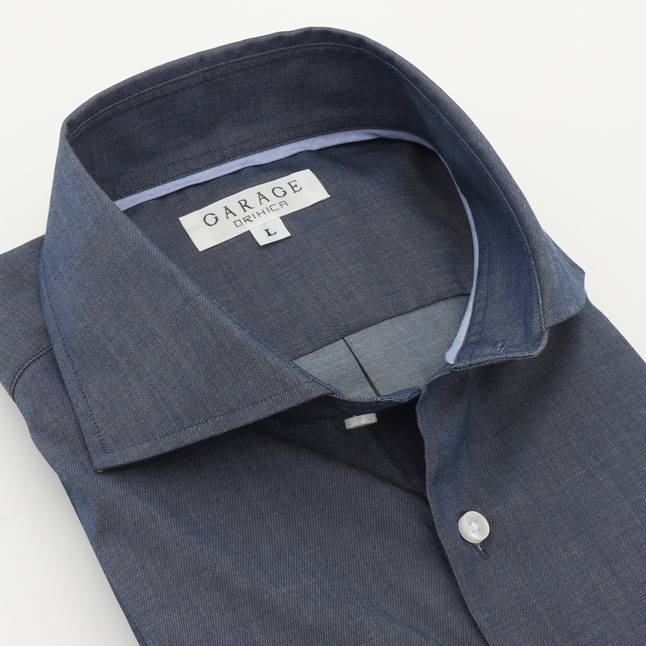 Business Casual Non-Iron Spread Collar Shirt - Navy - Image 5