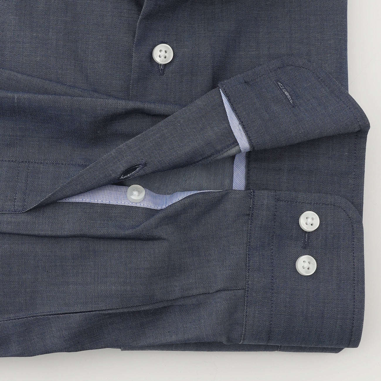 Business Casual Non-Iron Spread Collar Shirt - Navy - Image 6