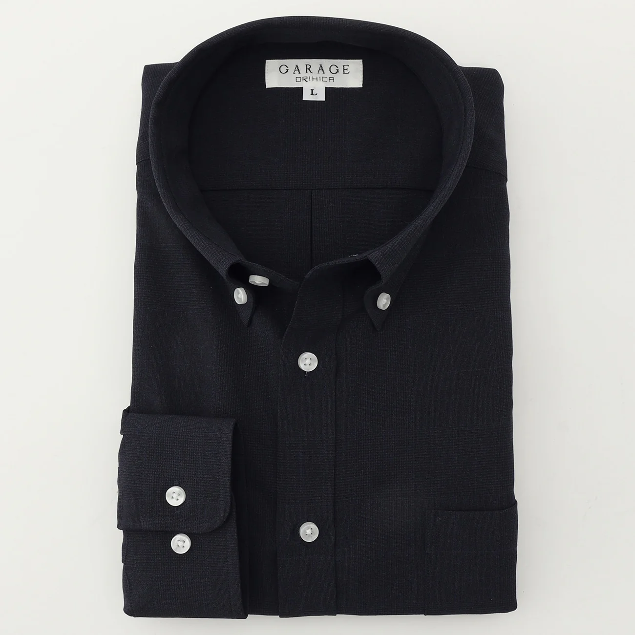 Business Casual Non-Iron Check Button-Down Shirt - Navy - Image 4