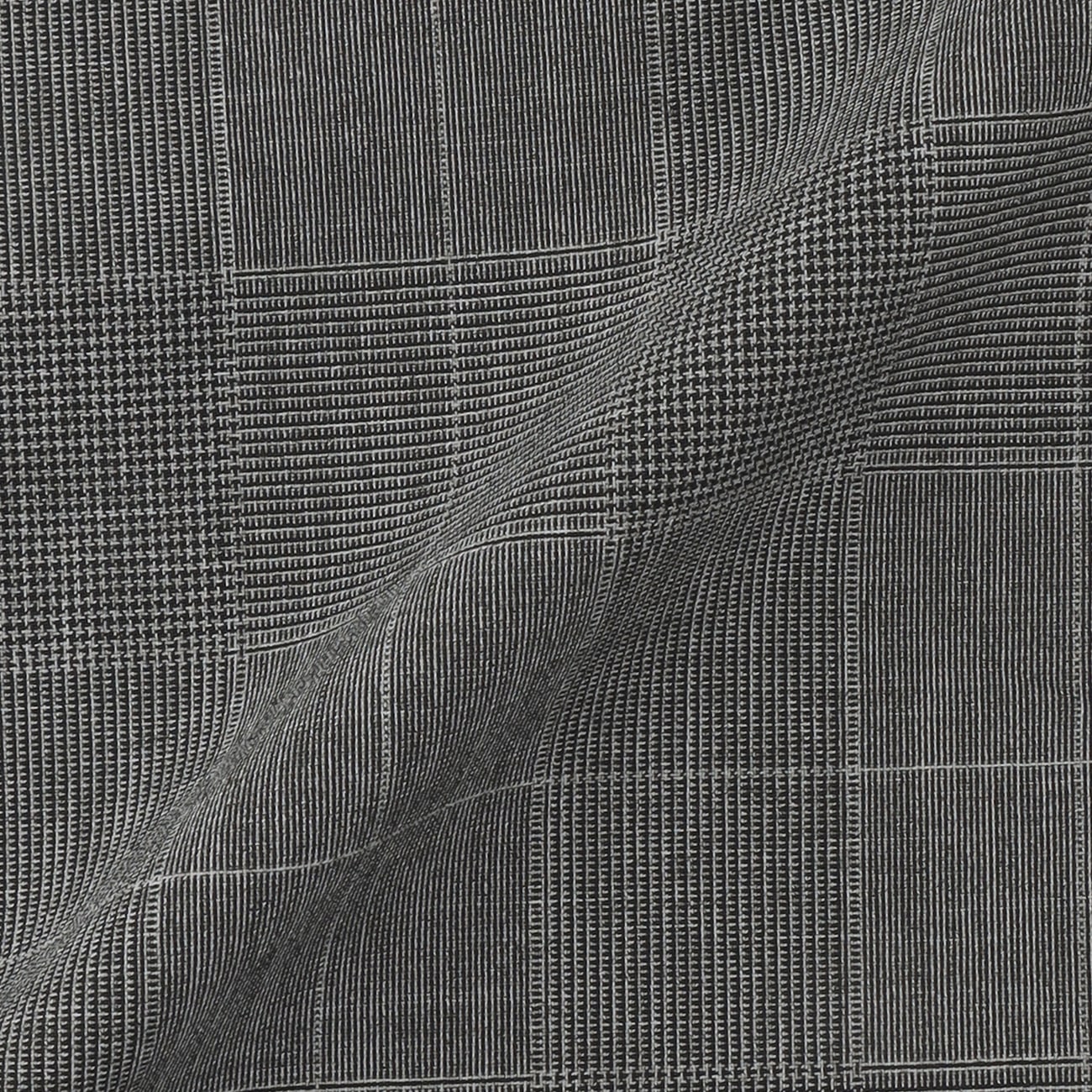 Business Casual Non-Iron Check Band Collar Shirt - Gray - Image 8