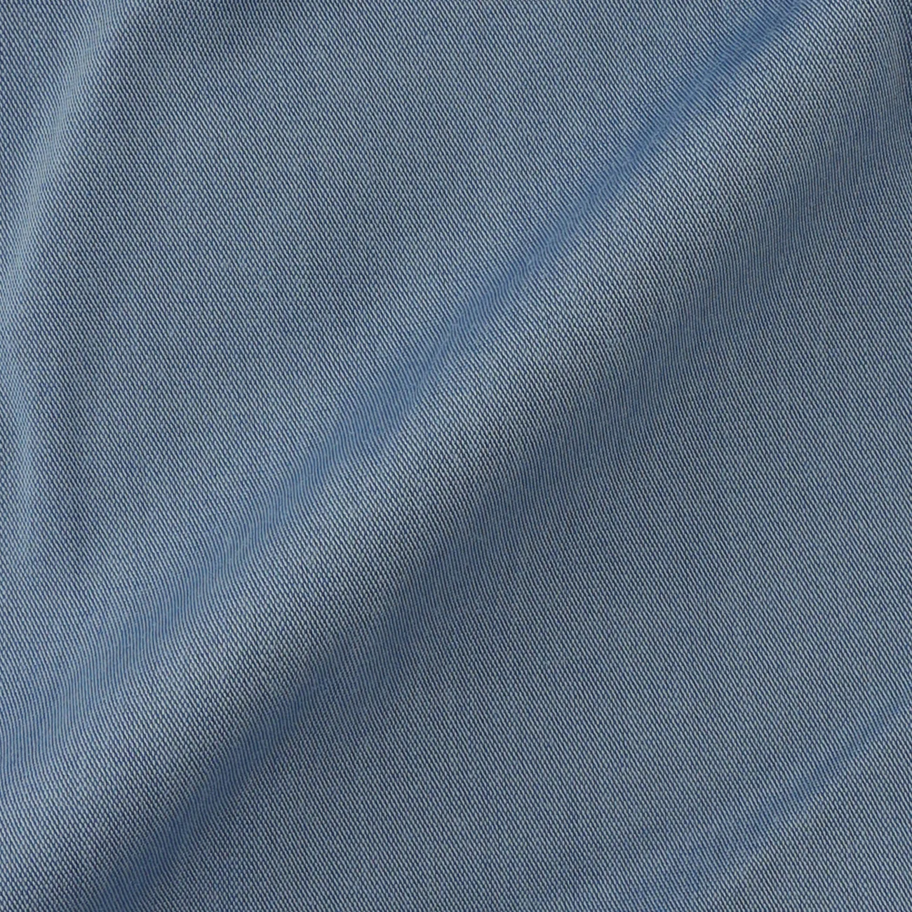Business Casual Non-Iron Denim-Like Snap-Down Shirt - Blue - Image 9