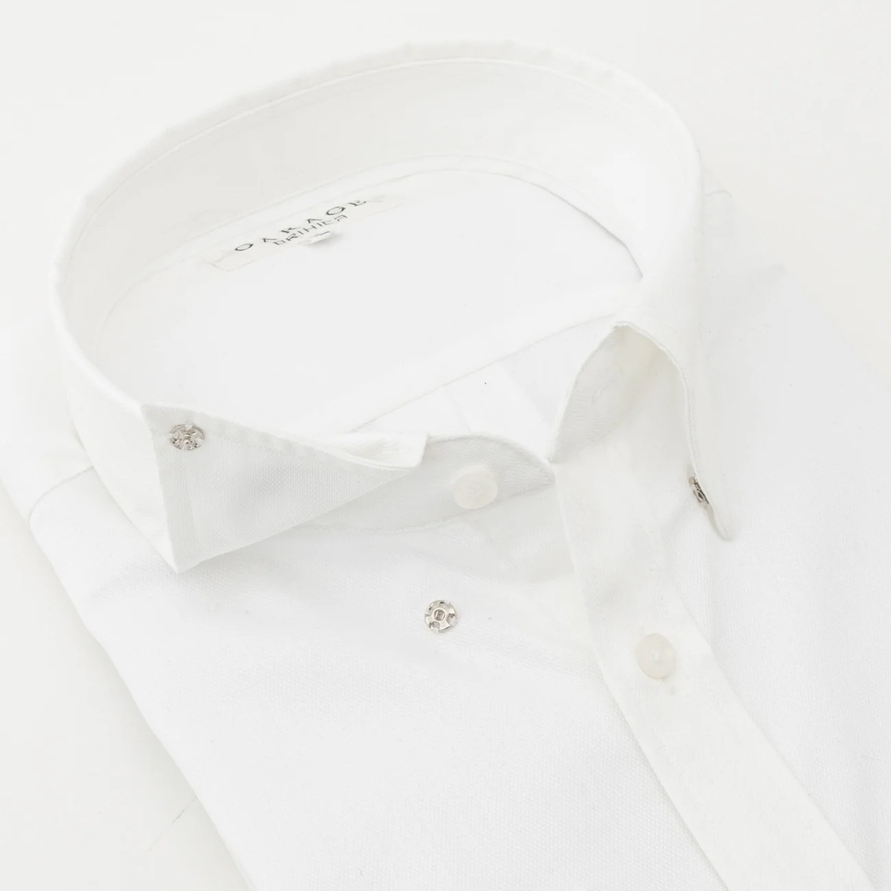 Business Casual Non-Iron Dobby Snap-Down Shirt - White - Image 6