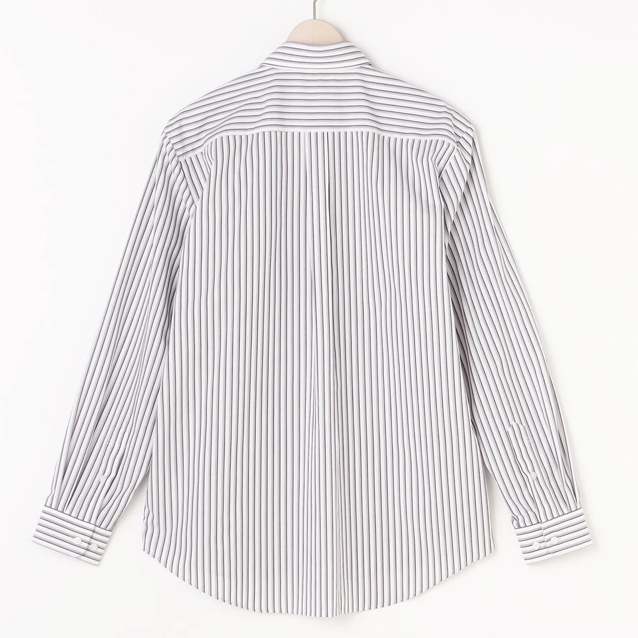 Business Casual Non-Iron Stripe Snap-Down Shirt - Brown - Image 3