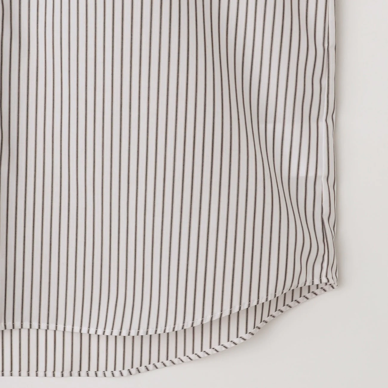 Business Casual Non-Iron Stripe Band Collar Shirt - White - Image 7