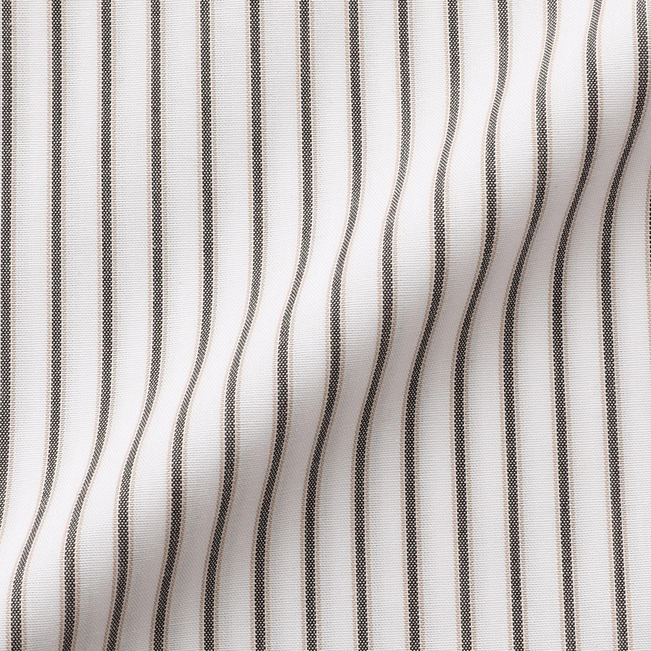 Business Casual Non-Iron Stripe Band Collar Shirt - White - Image 8