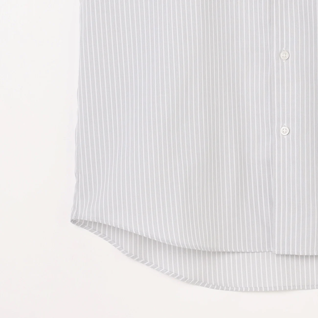 Business Casual Non-Iron Stripe Band Collar Shirt - Gray - Image 6
