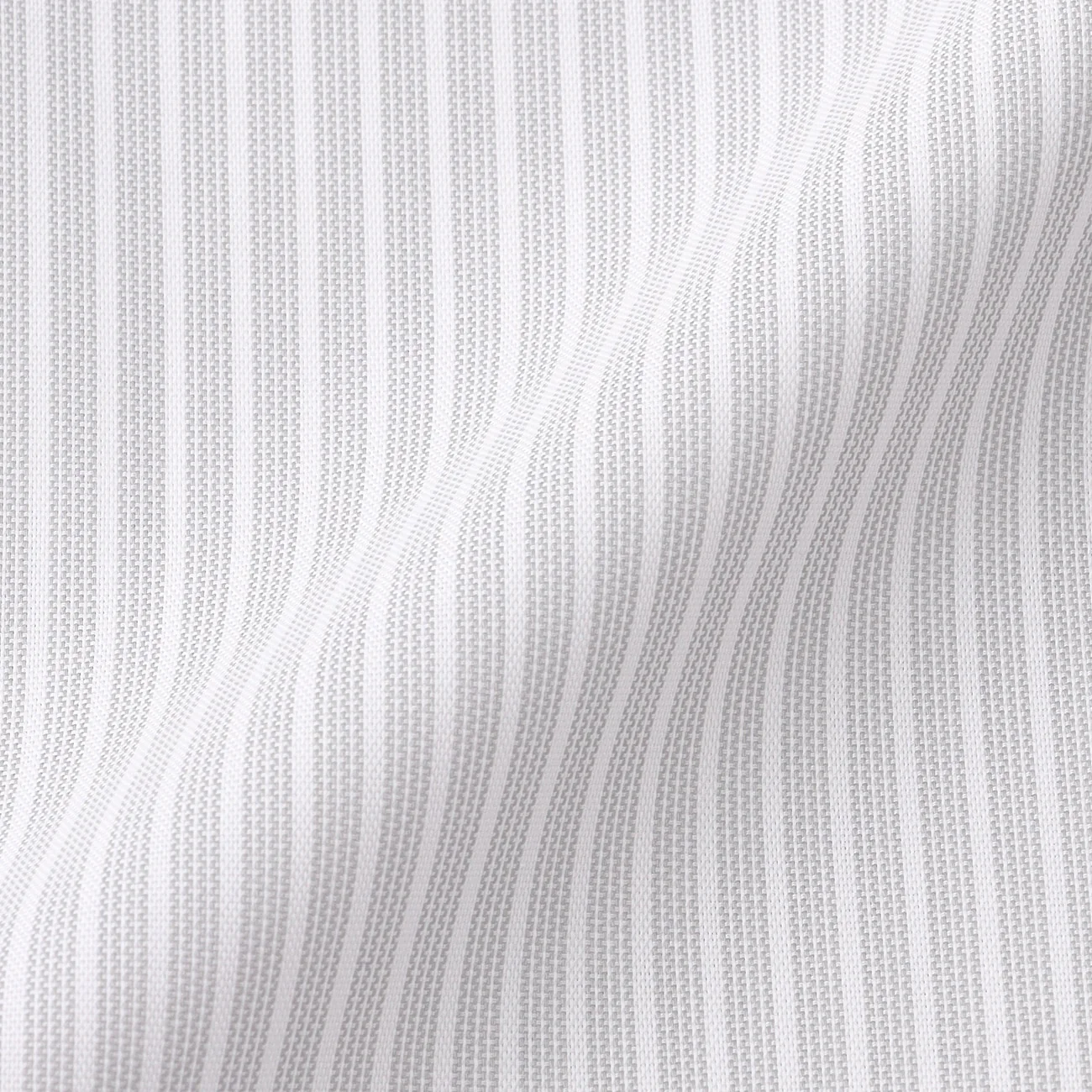 Business Casual Non-Iron Stripe Band Collar Shirt - Gray - Image 7