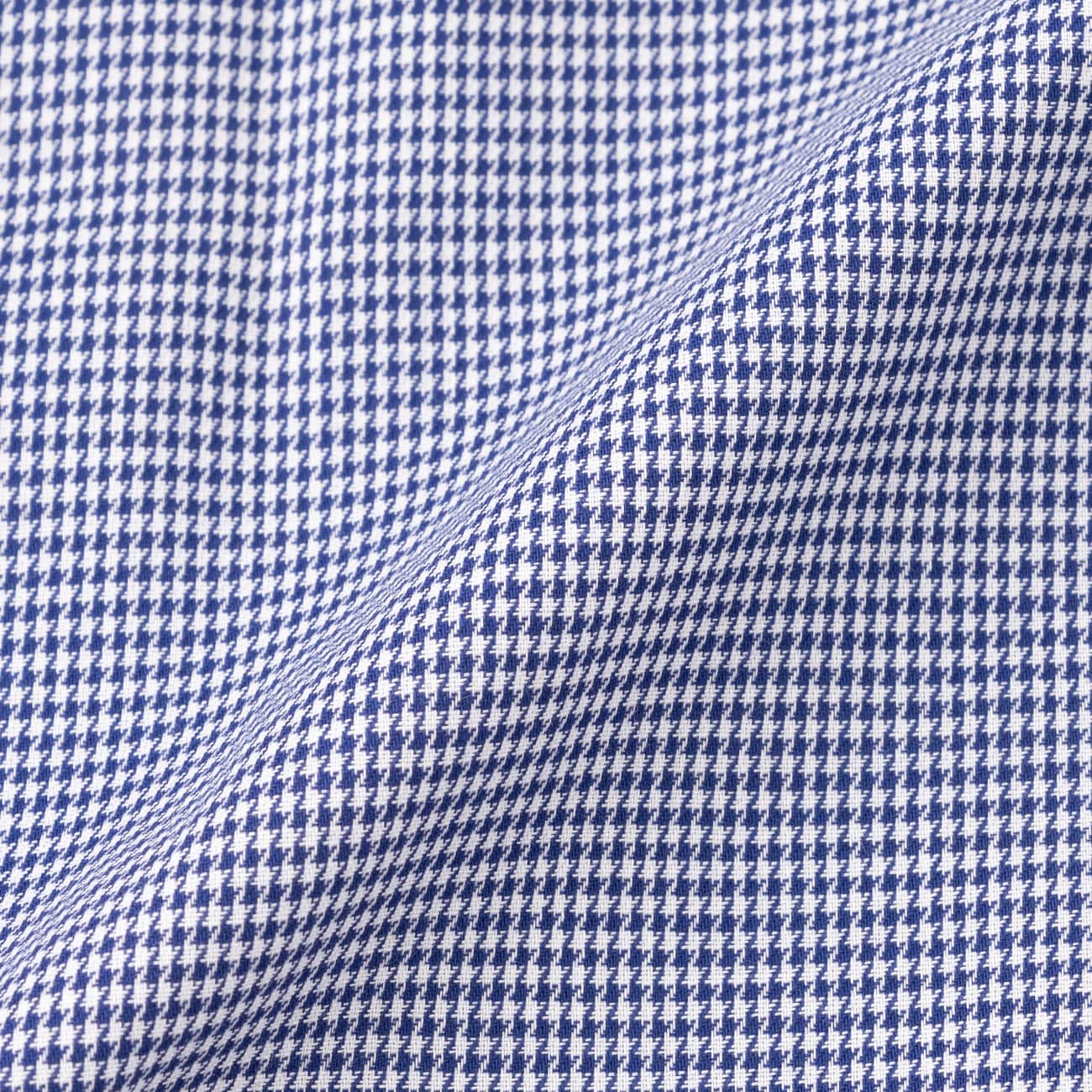 Business Casual Houndtooth Button-down Short Sleeve Shirt - Navy - Image 3