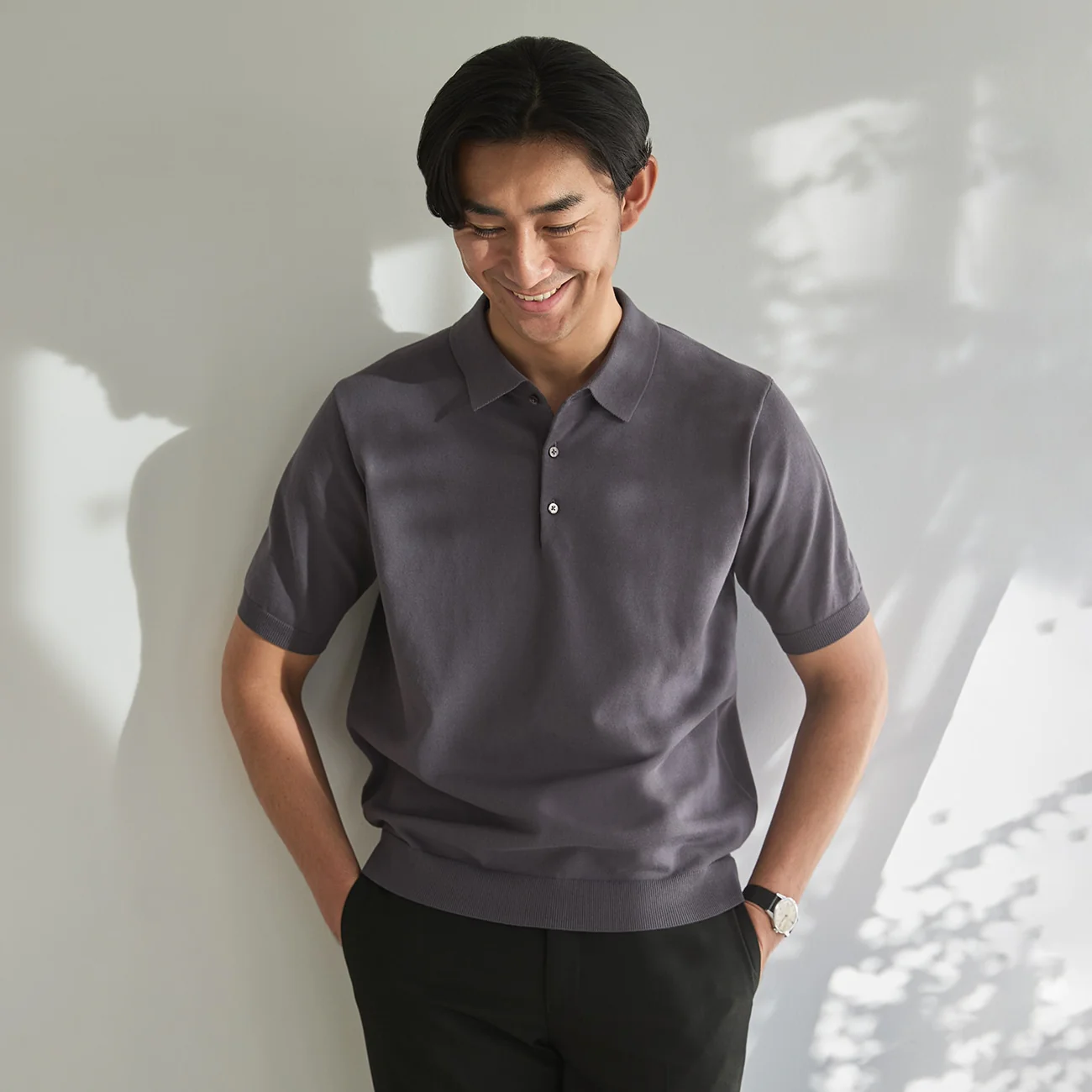Plating Knit Polo Shirt - Image 12