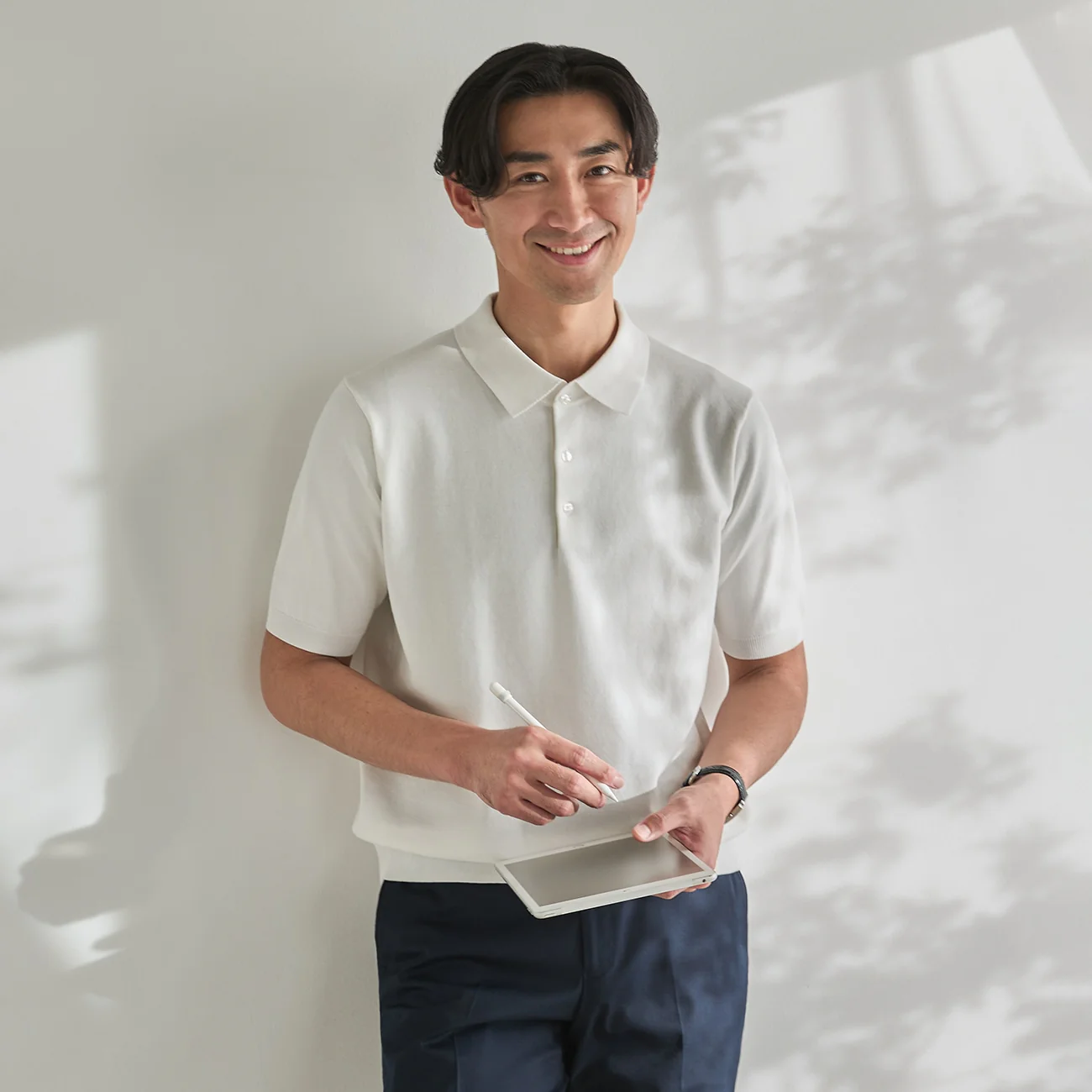 Plating Knit Polo Shirt - Image 17