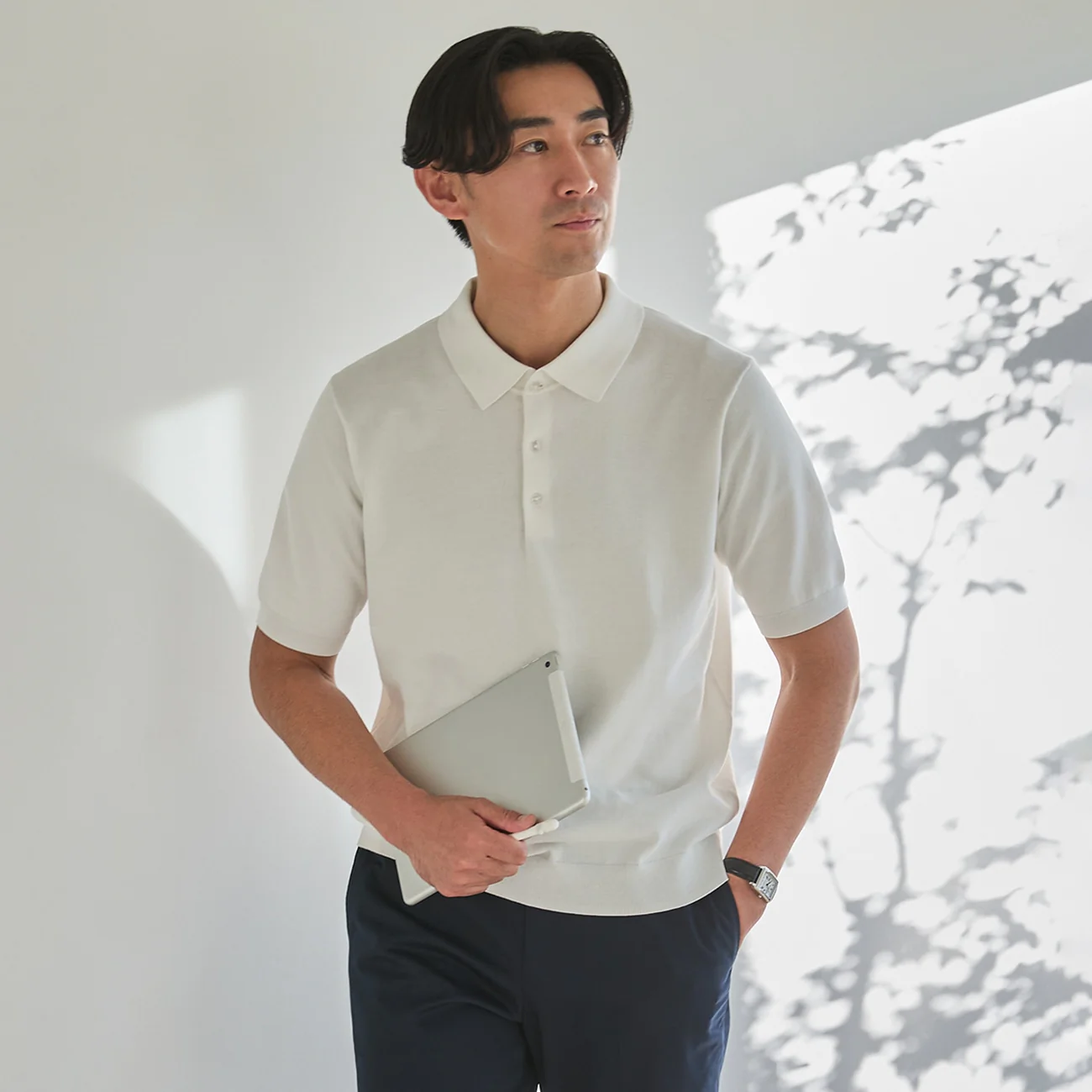 Plating Knit Polo Shirt - Image 18