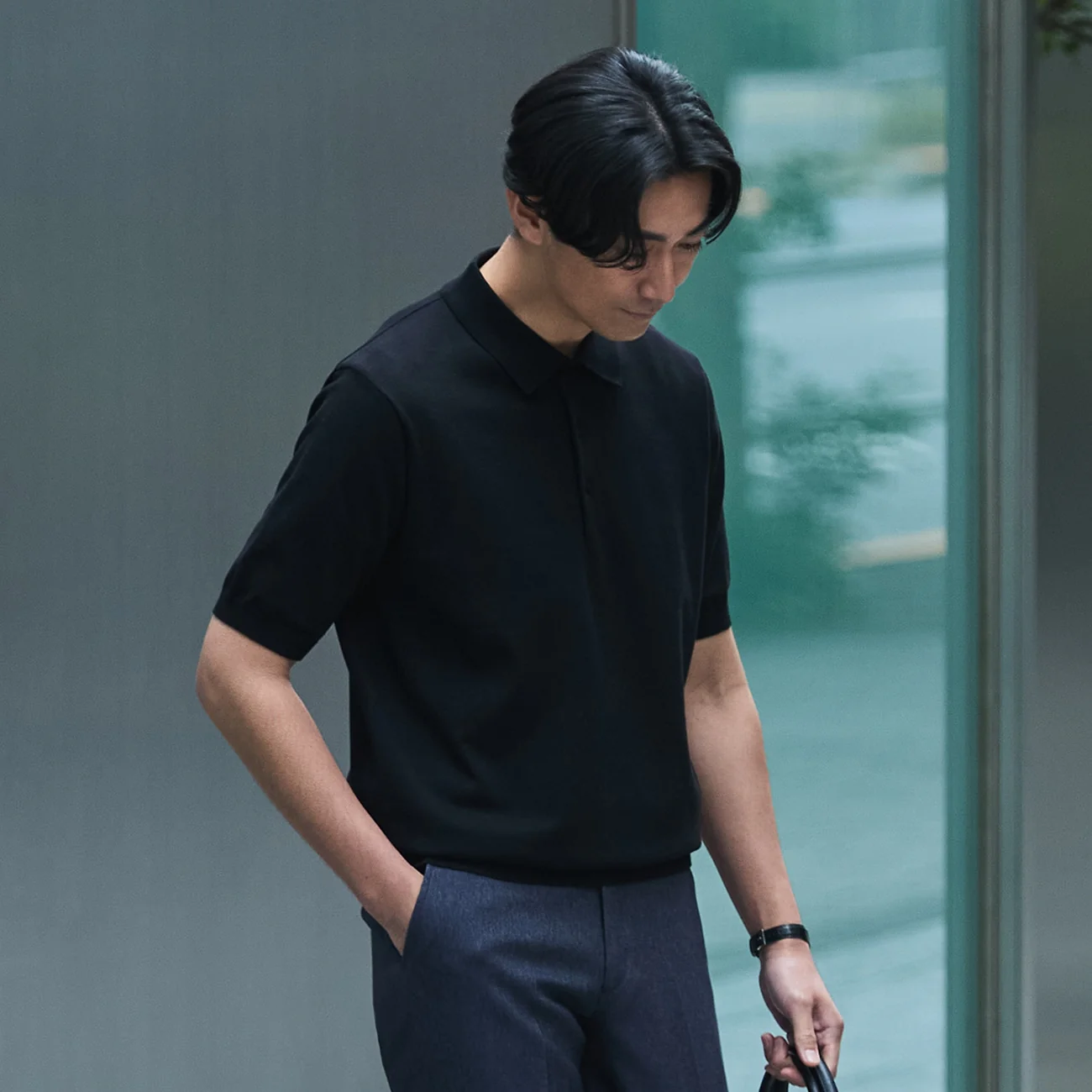 Plating Knit Polo Shirt - Image 21
