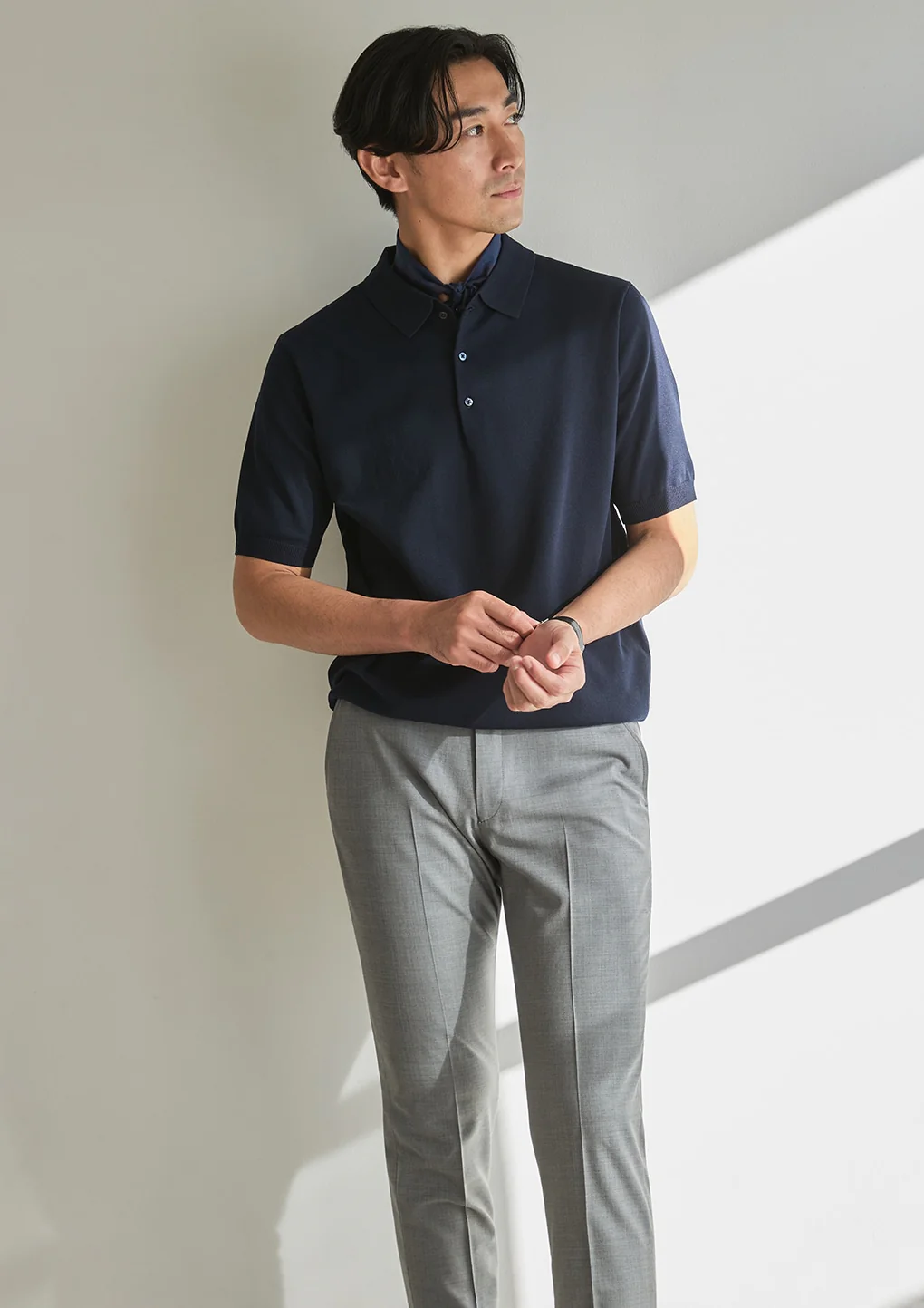 Plating Knit Polo Shirt - Image 26