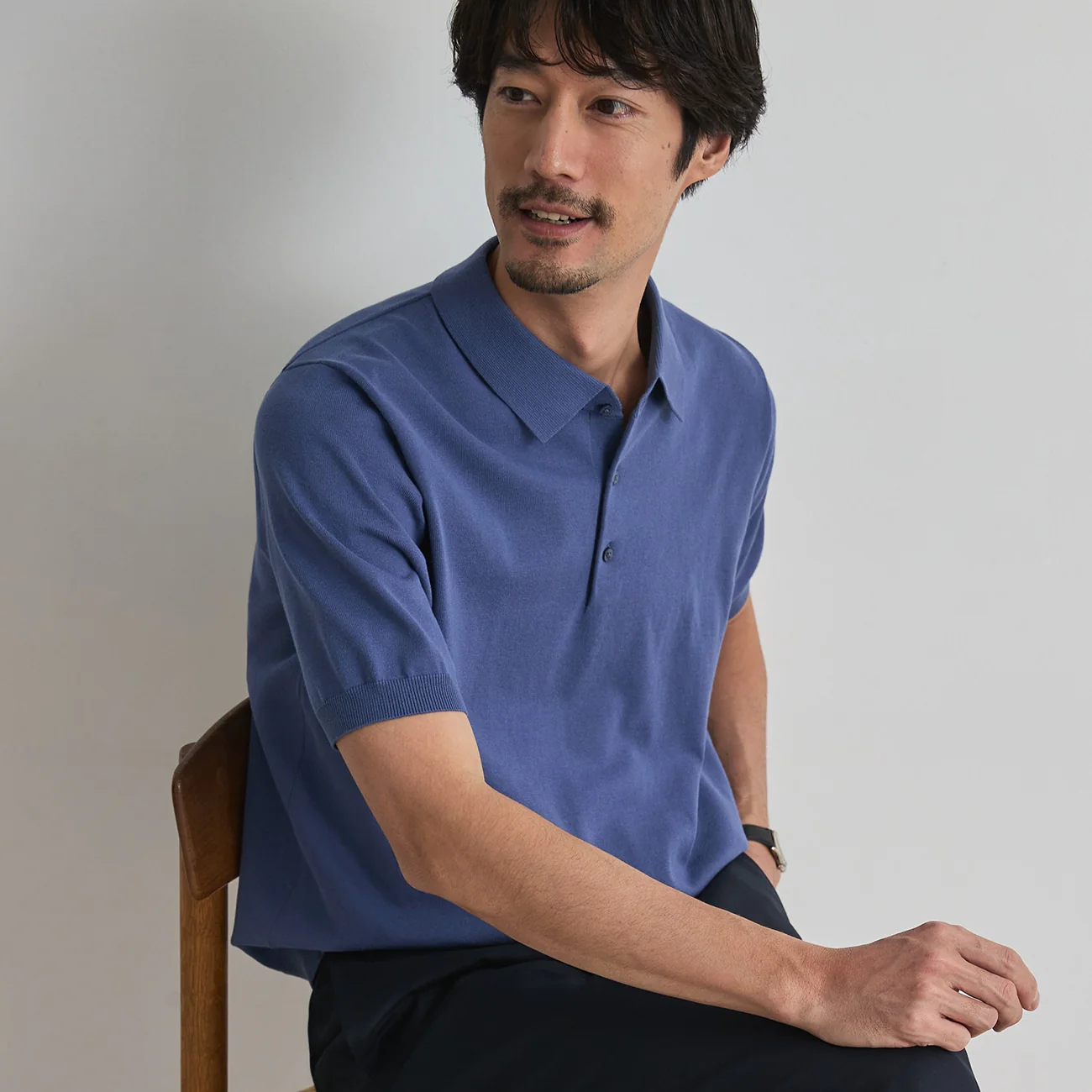 Plating Knit Polo Shirt - Image 9