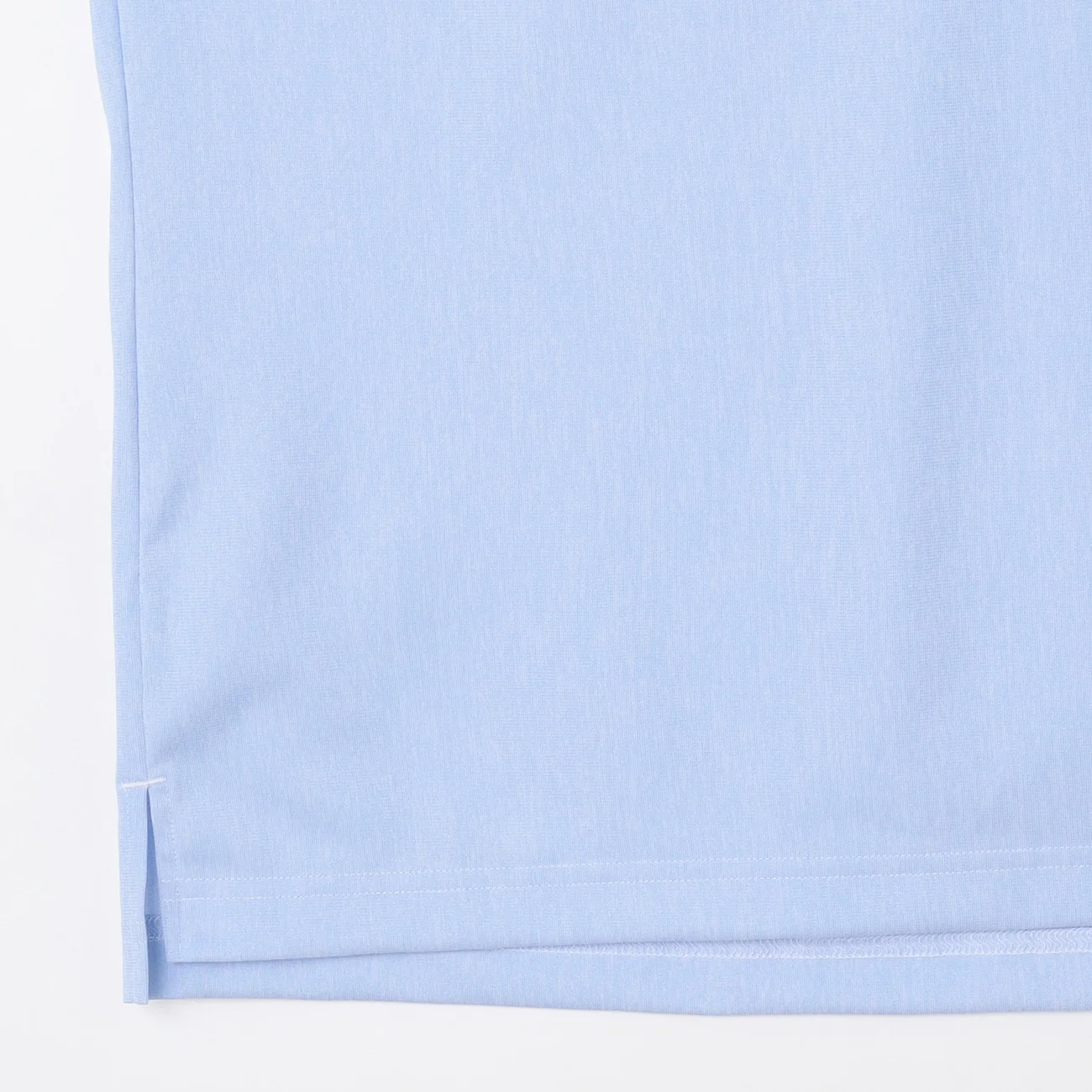 Heathered Solid Spread Collar Polo Shirt - Blue - Image 5