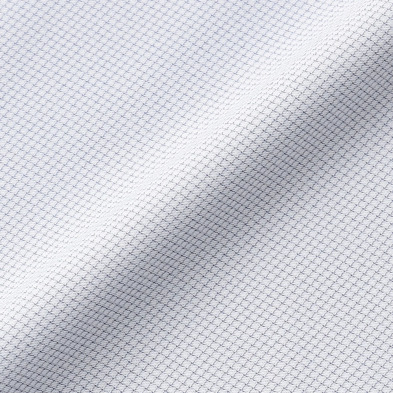 Diamond Weave Spread Collar Polo Shirt - Navy - Image 6