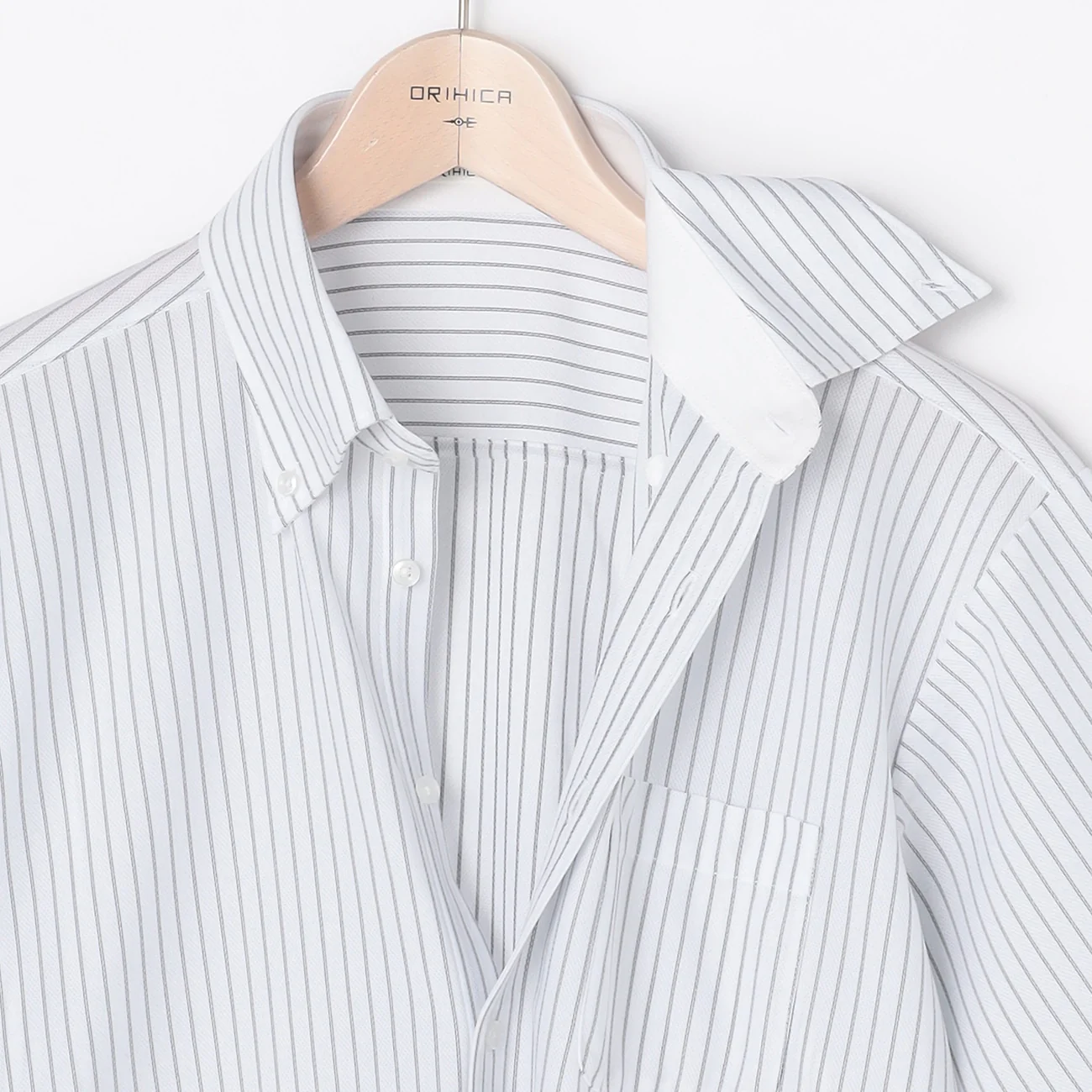Button Front Polo Shirt -Navy - Image 3